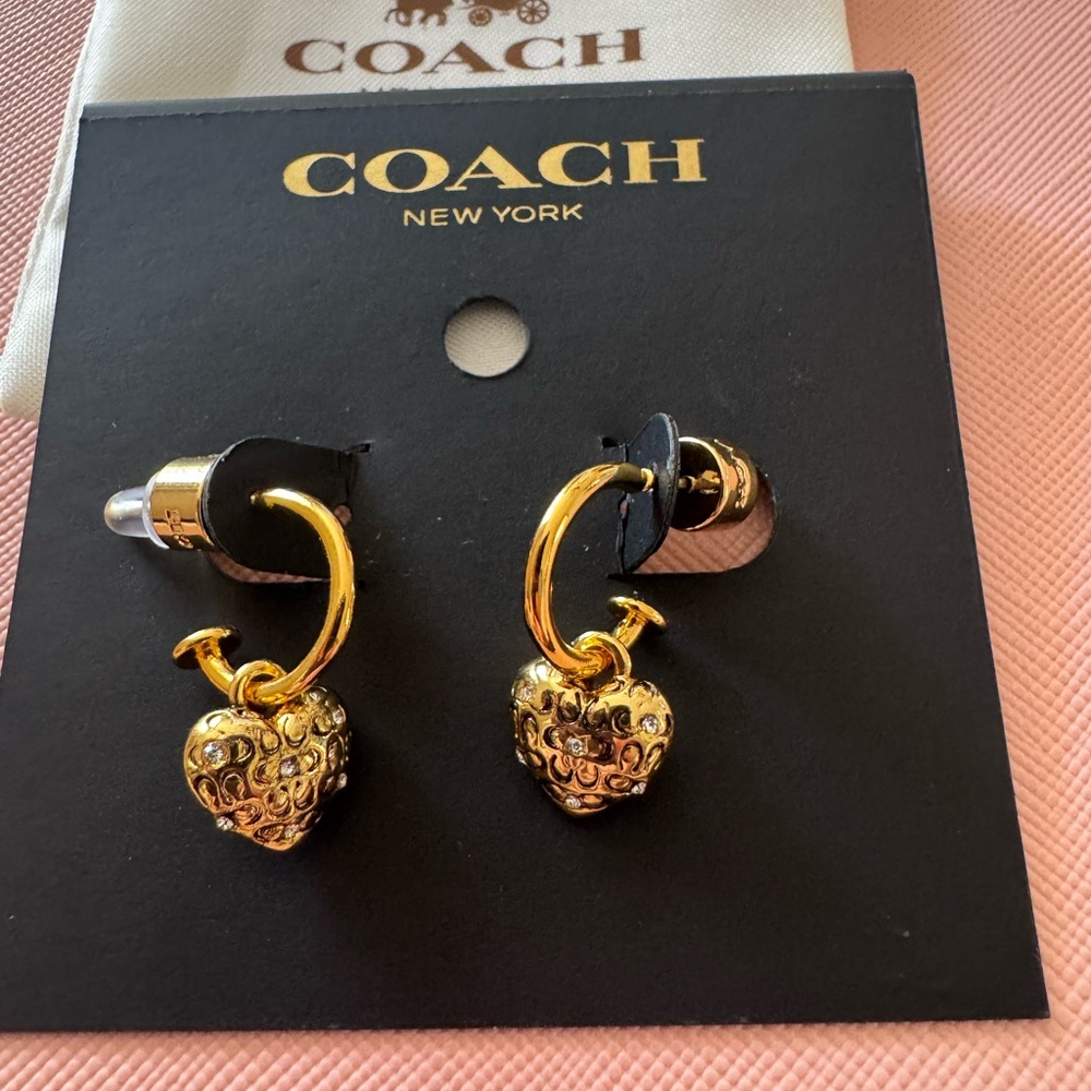 Coach Gold Heart Earrings